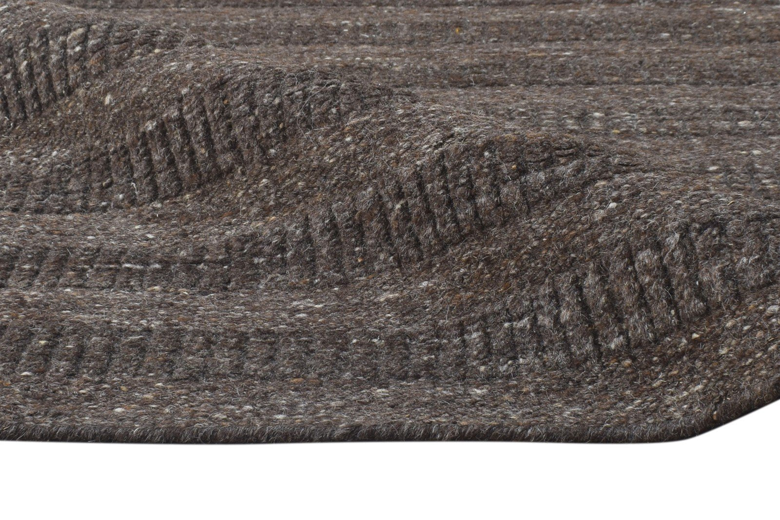 5' X 8' Rug Wool Brown Modern Hand Woven Scandinavian Striped Room Size Carpet 7864792645781