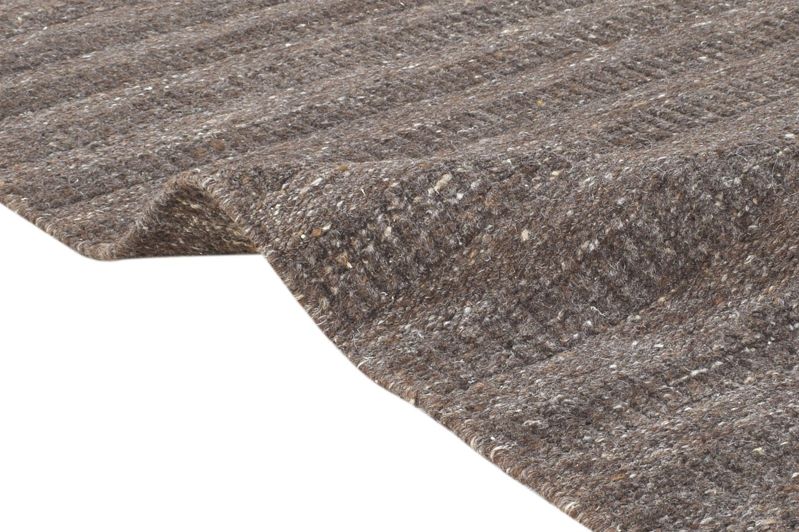 5' X 8' Rug Wool Brown Modern Hand Woven Scandinavian Striped Room Size Carpet 7864792645781