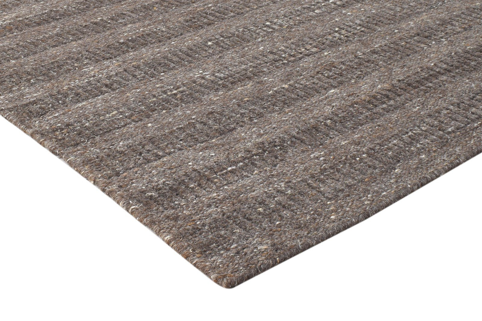 5' X 8' Rug Wool Brown Modern Hand Woven Scandinavian Striped Room Size Carpet 7864792645781