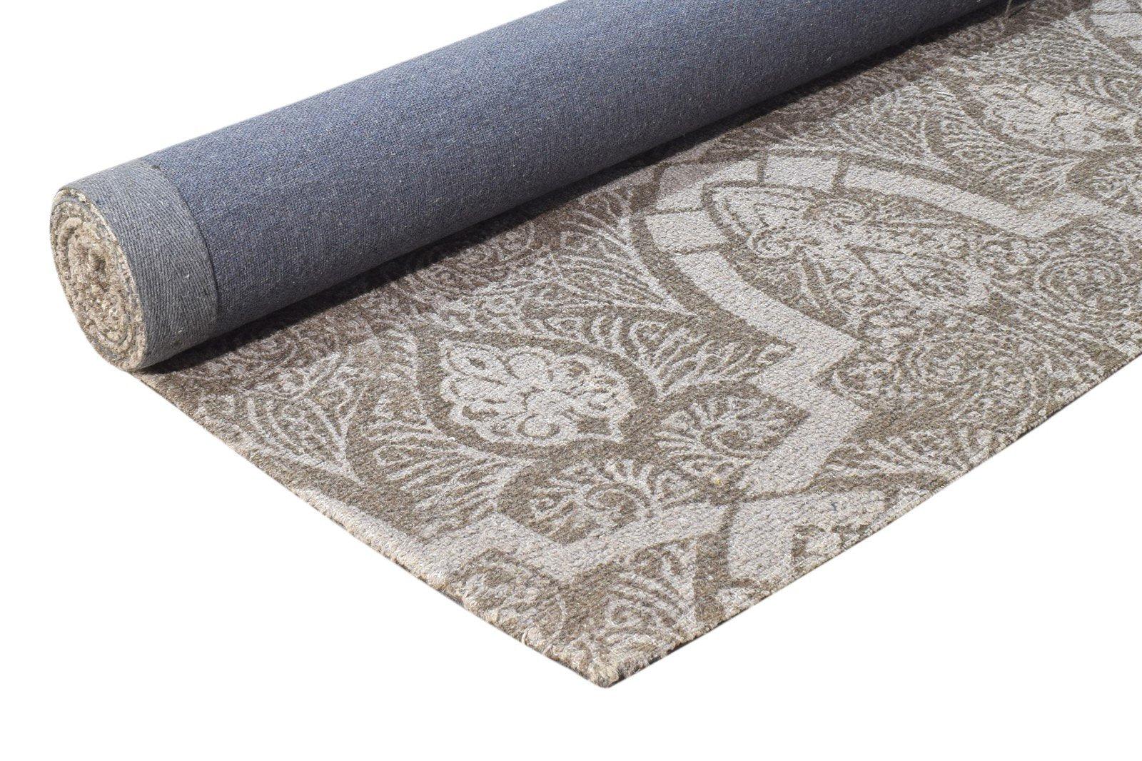 5' X 8' Rug Wool Brown Transitional Dhurrie European Damask Room Size Carpet 7865143066773