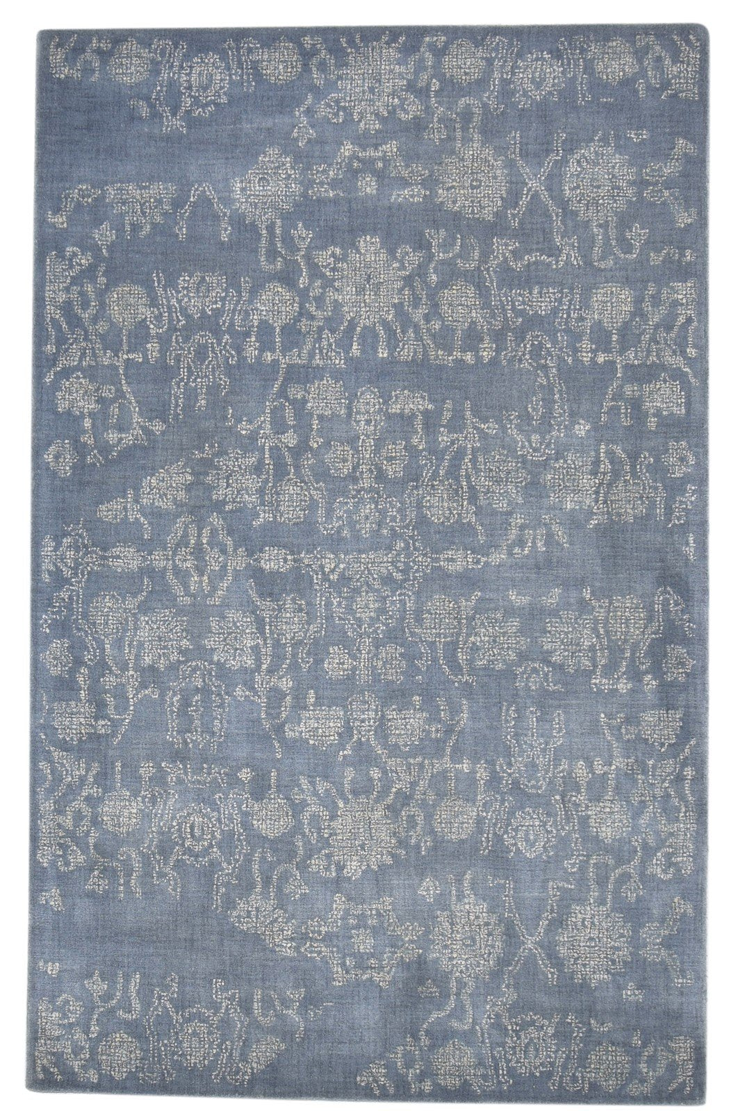5' X 8' Rug Wool Charcoal Modern Hand Tufted Indian Abstract Room Size Carpet 7864330289301