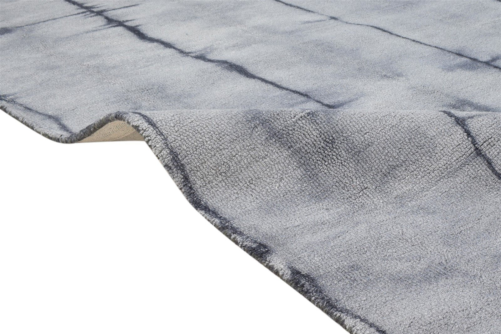 5' X 8' Rug Wool Charcoal Modern Hand Tufted Shibori Tie Dye Room Size Carpet 7865205129365