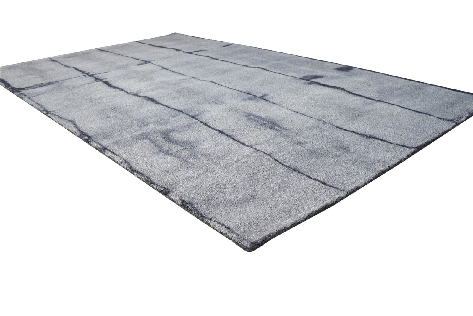 5' X 8' Rug Wool Charcoal Modern Hand Tufted Shibori Tie Dye Room Size Carpet 7865205129365
