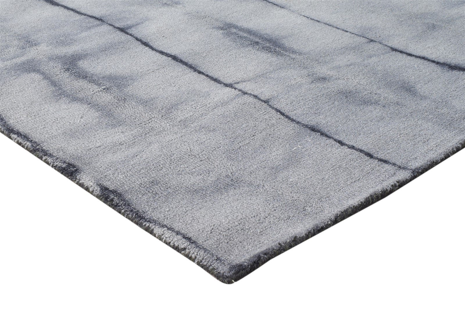 5' X 8' Rug Wool Charcoal Modern Hand Tufted Shibori Tie Dye Room Size Carpet 7865205129365