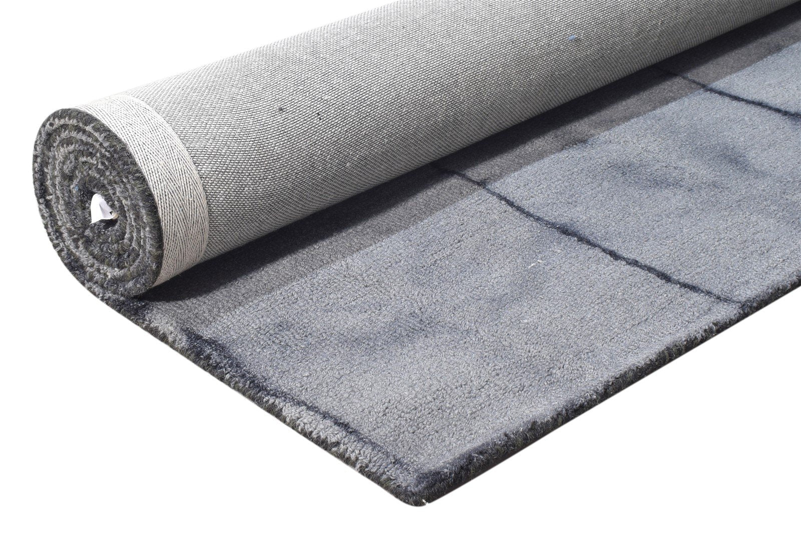 5' X 8' Rug Wool Charcoal Modern Hand Tufted Shibori Tie Dye Room Size Carpet 7865205129365
