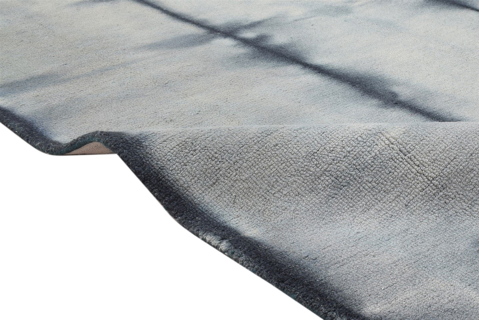 5' X 8' Rug Wool Charcoal Modern Hand Tufted Shibori Tie Dye Room Size Carpet 7865256804501