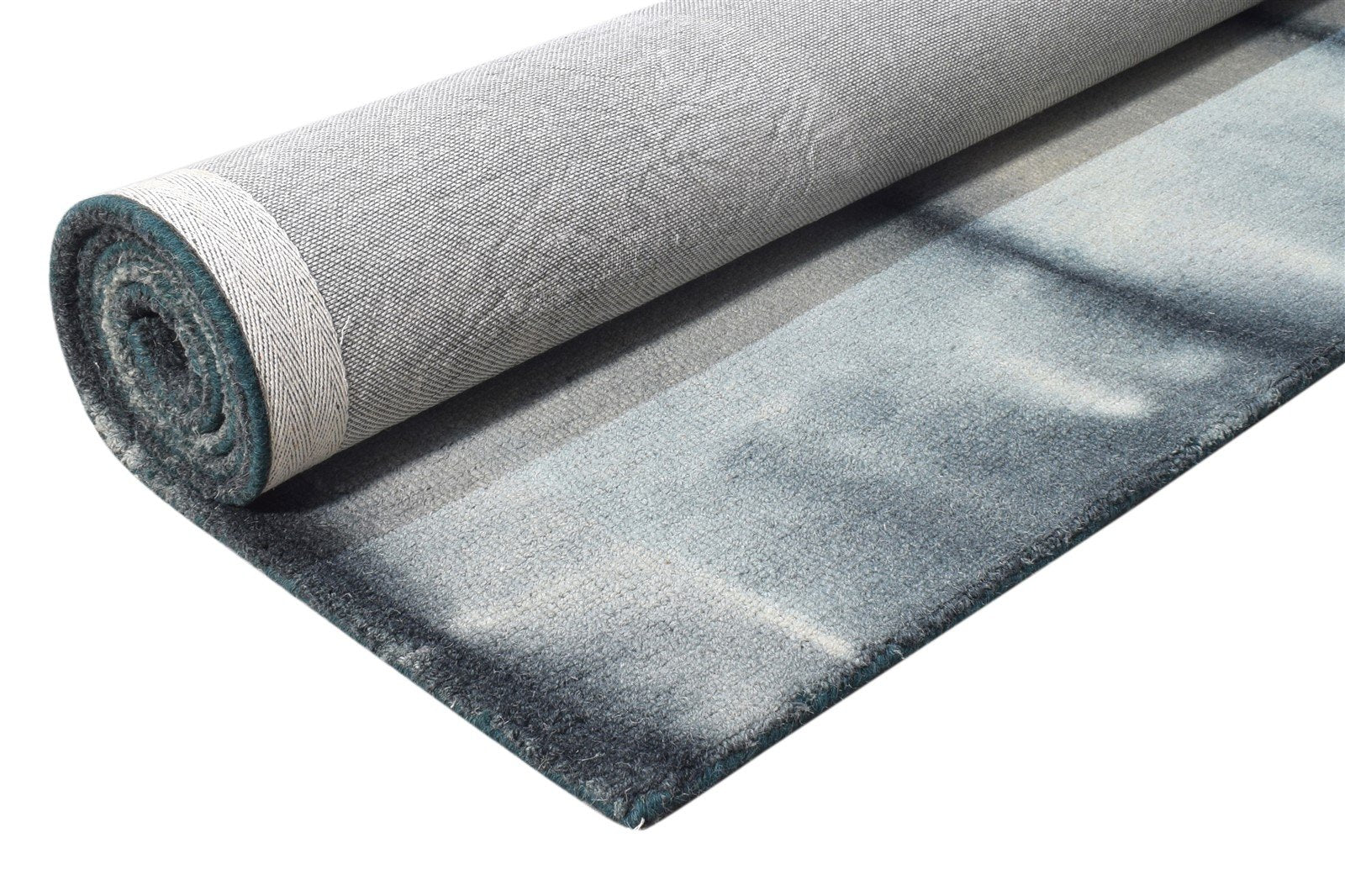 5' X 8' Rug Wool Charcoal Modern Hand Tufted Shibori Tie Dye Room Size Carpet 7865256804501