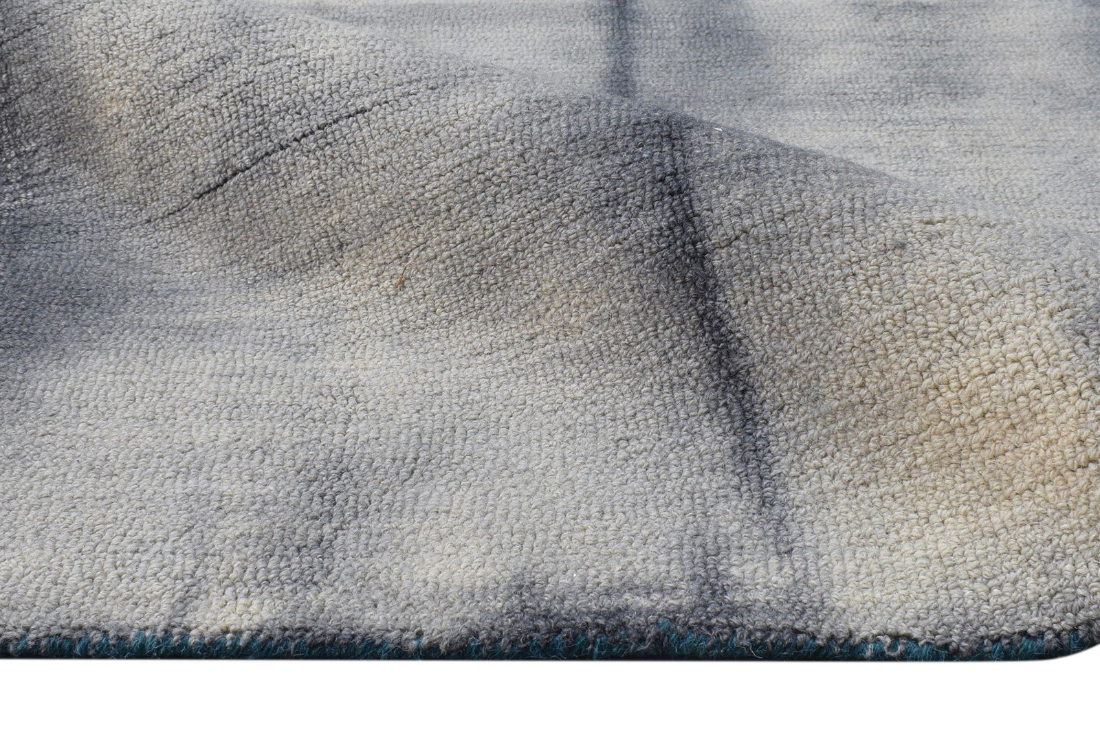 5' X 8' Rug Wool Charcoal Modern Hand Tufted Shibori Tie Dye Room Size Carpet 7865258049685