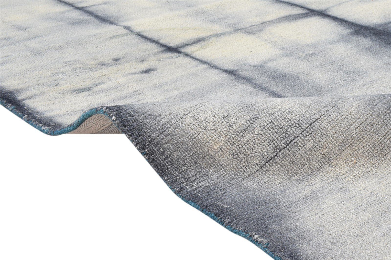 5' X 8' Rug Wool Charcoal Modern Hand Tufted Shibori Tie Dye Room Size Carpet 7865258049685
