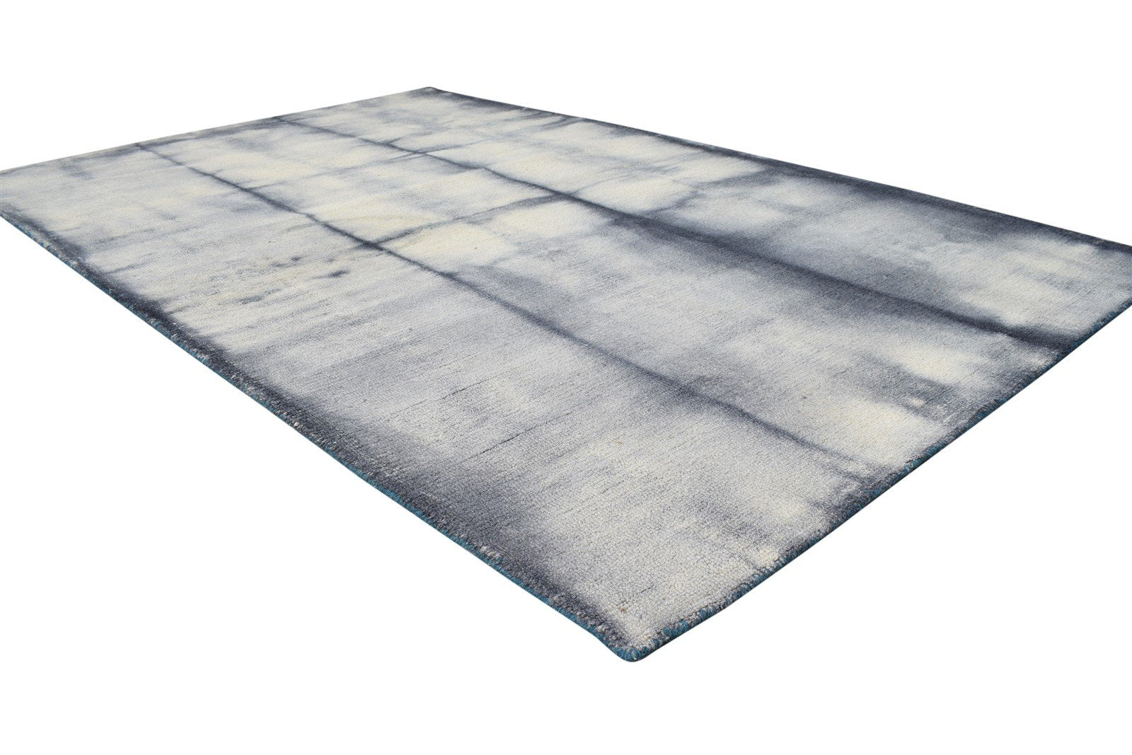 5' X 8' Rug Wool Charcoal Modern Hand Tufted Shibori Tie Dye Room Size Carpet 7865258049685