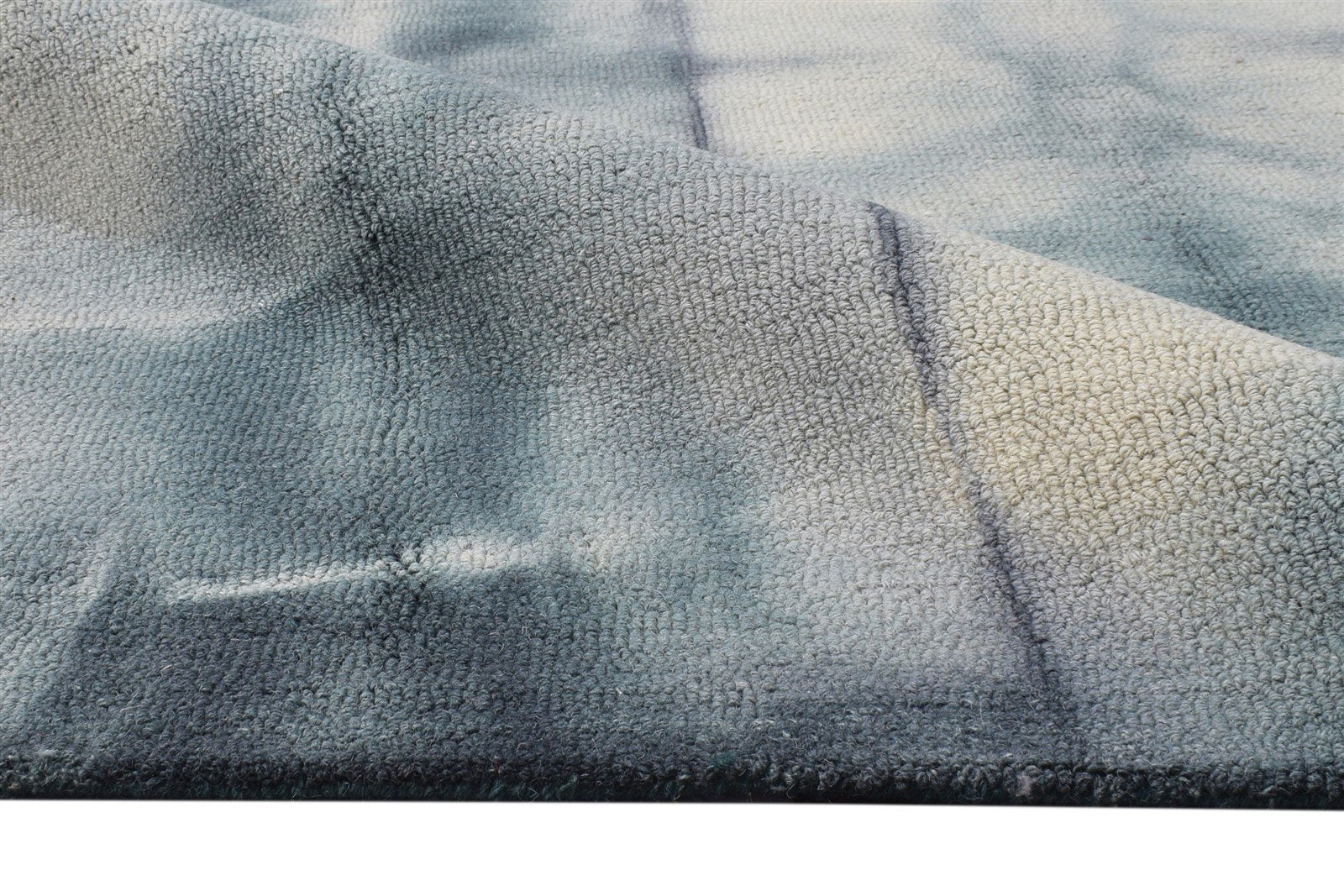 5' X 8' Rug Wool Charcoal Modern Hand Tufted Shibori Tie Dye Room Size Carpet 7865175441557