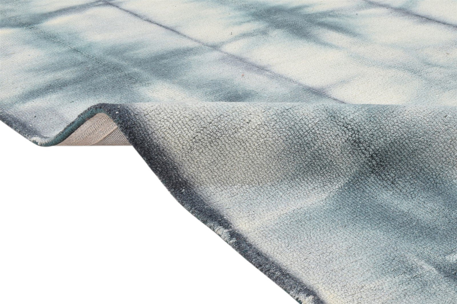 5' X 8' Rug Wool Charcoal Modern Hand Tufted Shibori Tie Dye Room Size Carpet 7865175441557