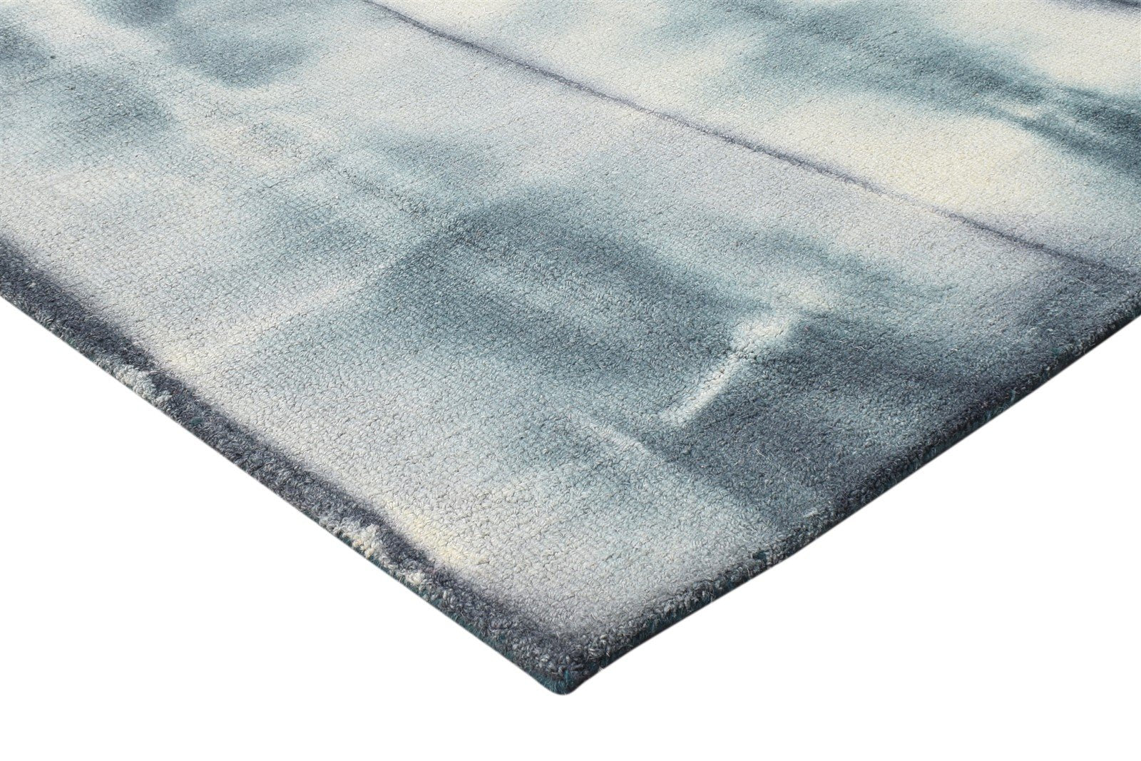 5' X 8' Rug Wool Charcoal Modern Hand Tufted Shibori Tie Dye Room Size Carpet 7865175441557
