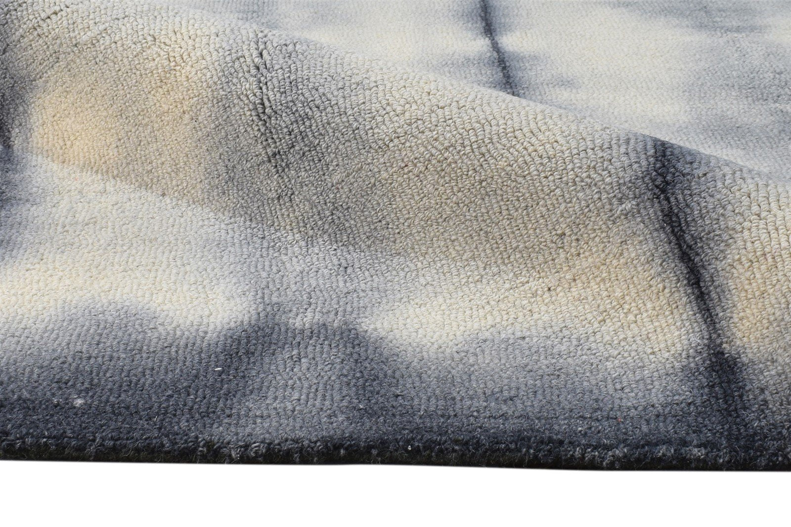 5' X 8' Rug Wool Charcoal Modern Hand Tufted Shibori Tie Dye Room Size Carpet 7865175998613