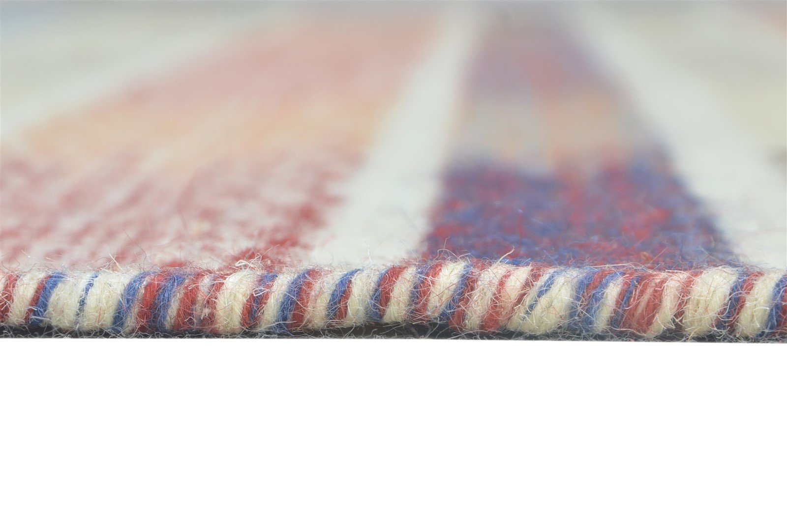 5' X 8' Rug Wool Cream Modern Dhurrie Scandinavian Striped Room Size Carpet 7865049841813