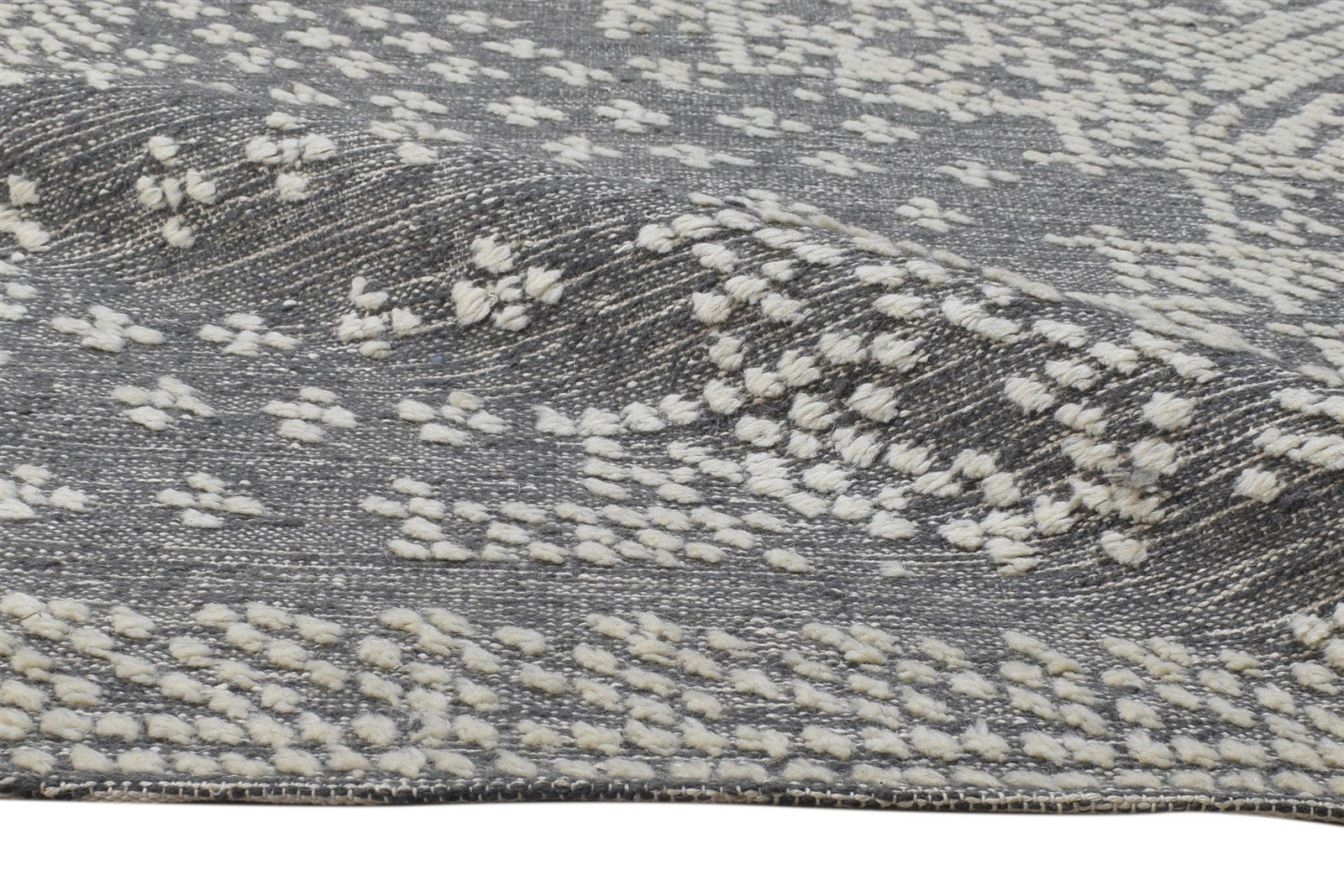 5' X 8' Rug Wool Dark Grey Modern Dhurrie Kazak Oriental Room Size Carpet 7864450384021