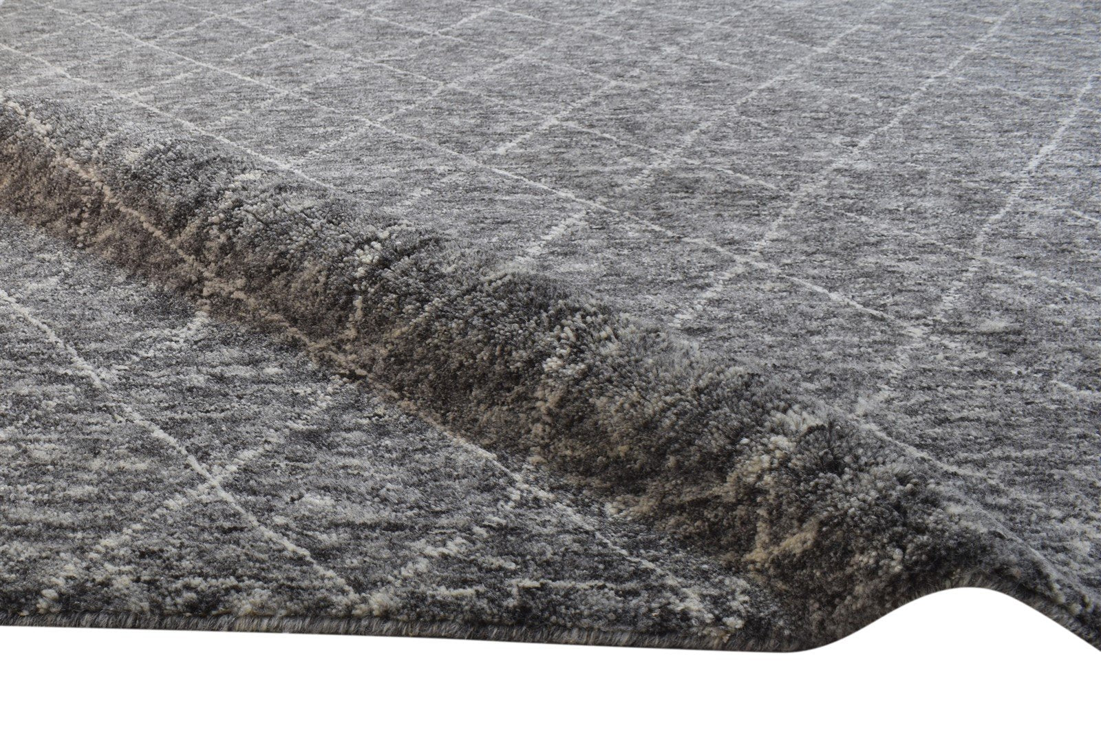 5' X 8' Rug Wool Dark Grey Modern Hand Woven Moroccan Diamond Room Size Carpet 7864163860629