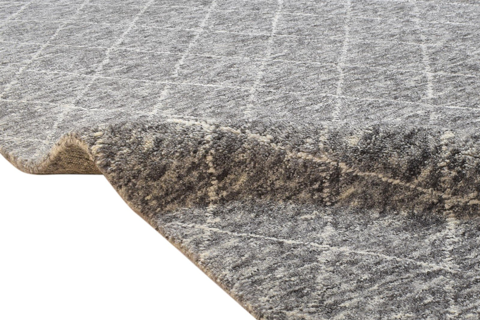 5' X 8' Rug Wool Dark Grey Modern Hand Woven Moroccan Diamond Room Size Carpet 7864163860629