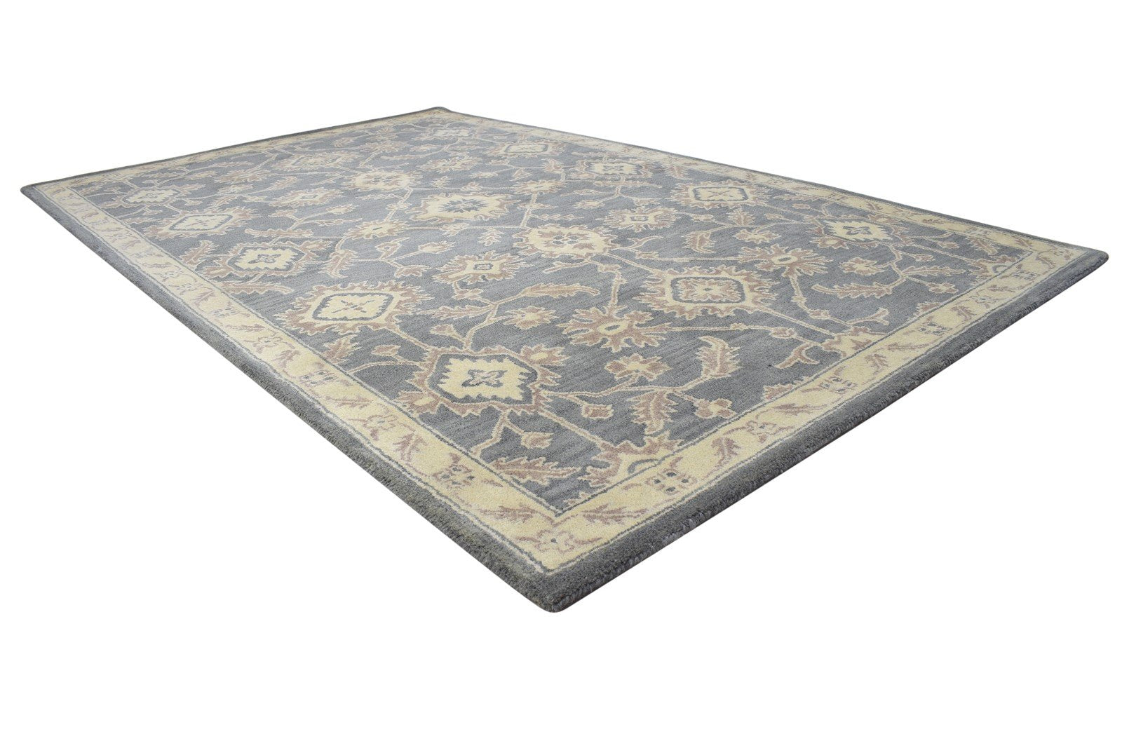 5' X 8' Rug Wool Dark Grey Persian Hand Tufted Oushak Oriental Room Size Carpet 7864283463829