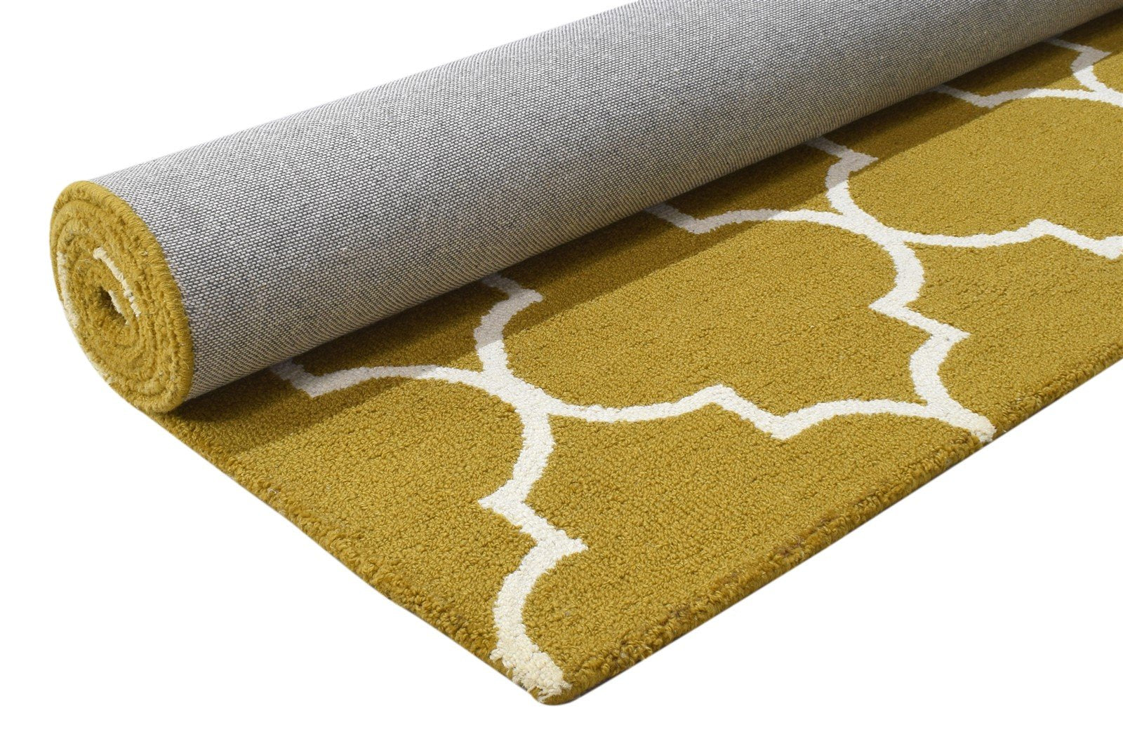 5' X 8' Rug Wool Gold Modern Hand Tufted Moroccan Trellis Room Size Carpet 7864281137301