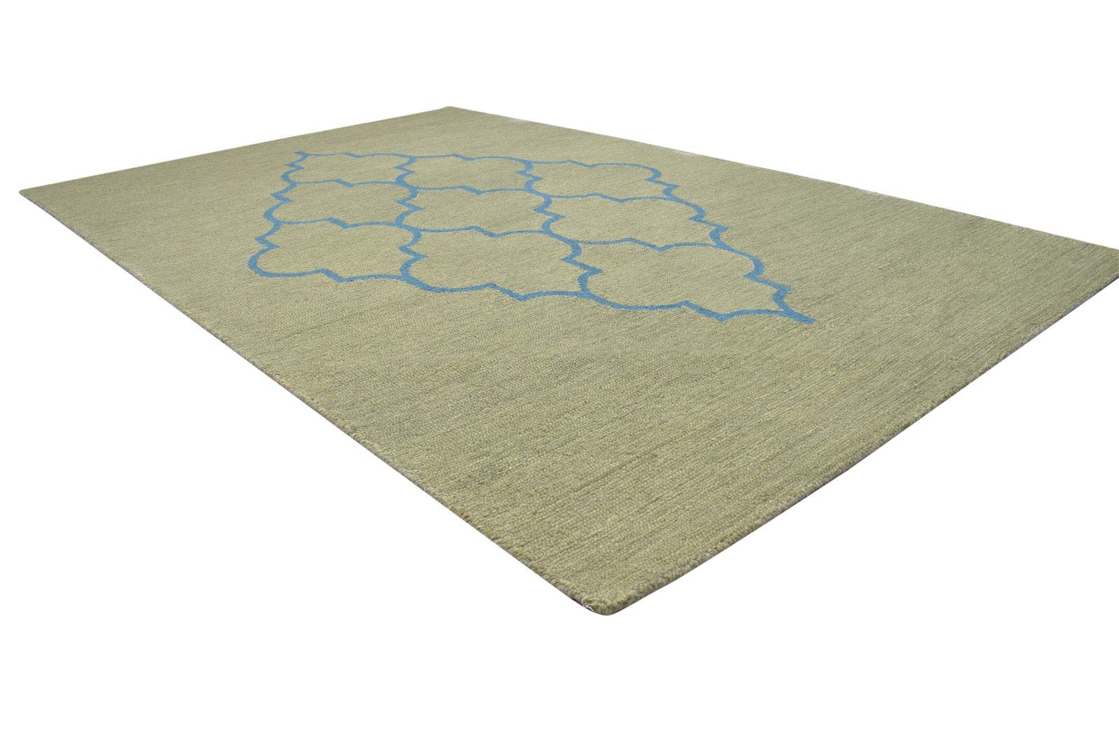 5' X 8' Rug Wool Green Modern Hand Tufted Moroccan Trellis Room Size Carpet 7864269439125