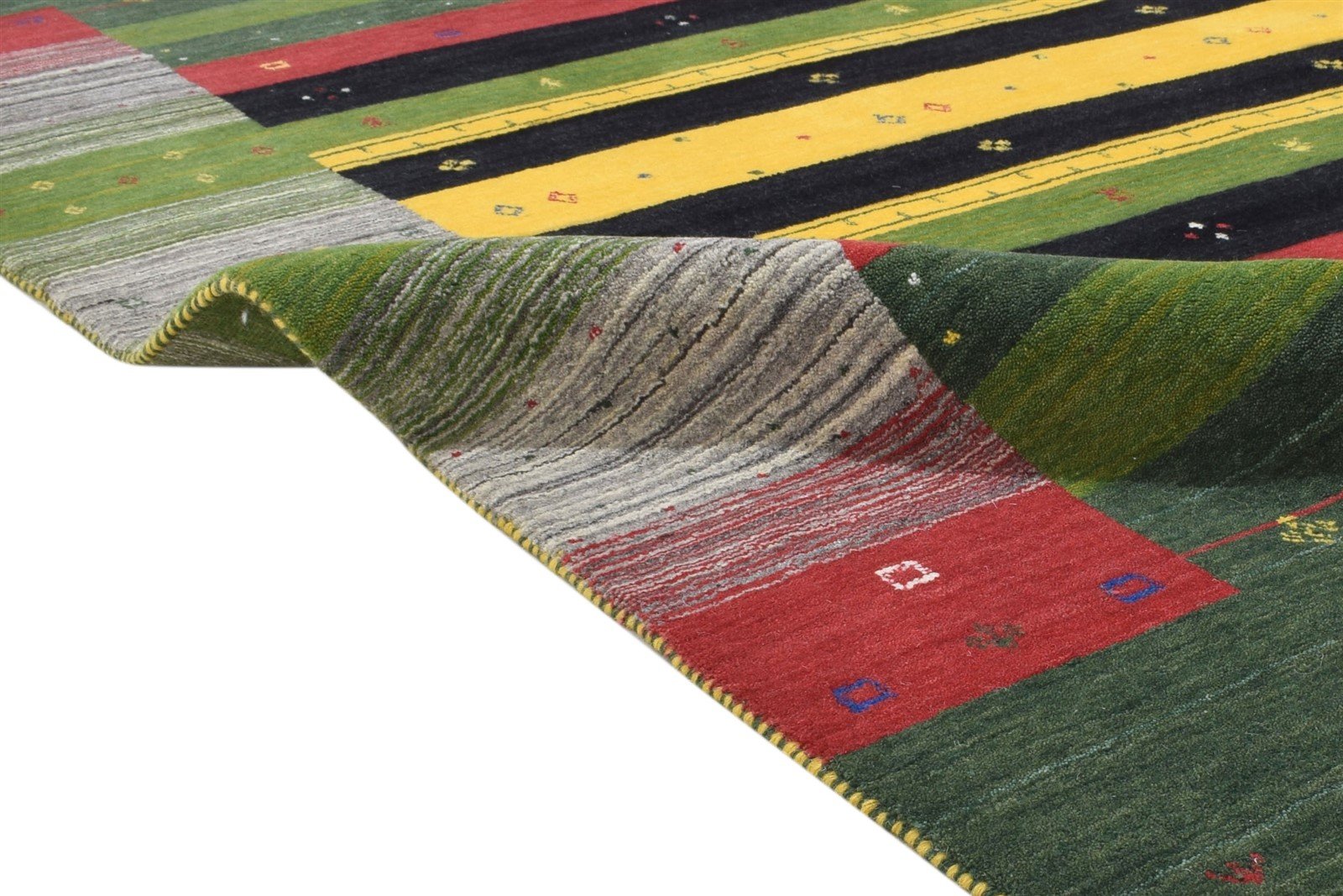 5' X 8' Rug Wool Green Modern Handloom Gabbeh Southwestern Room Size Carpet 7864153342101