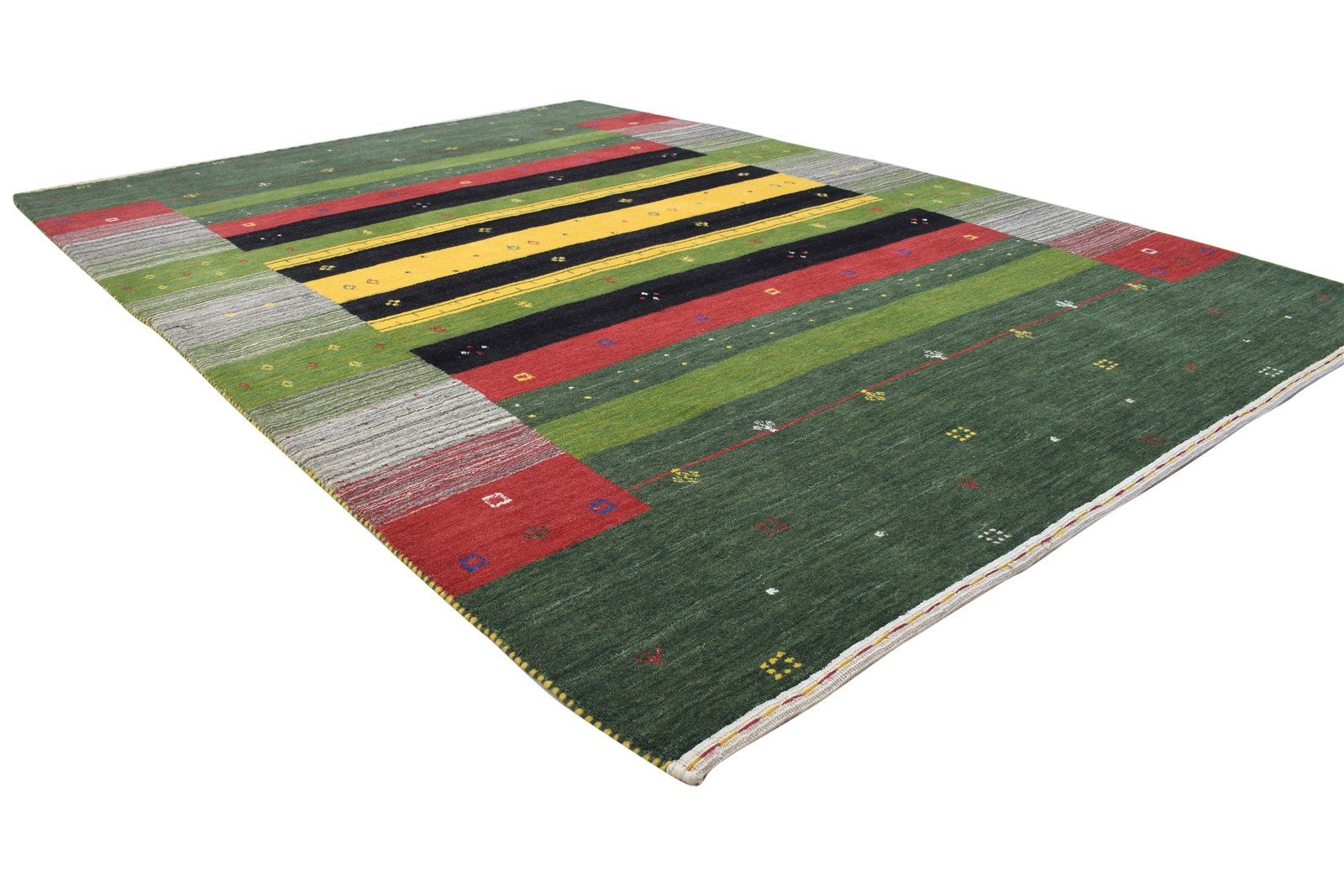 5' X 8' Rug Wool Green Modern Handloom Gabbeh Southwestern Room Size Carpet 7864153342101