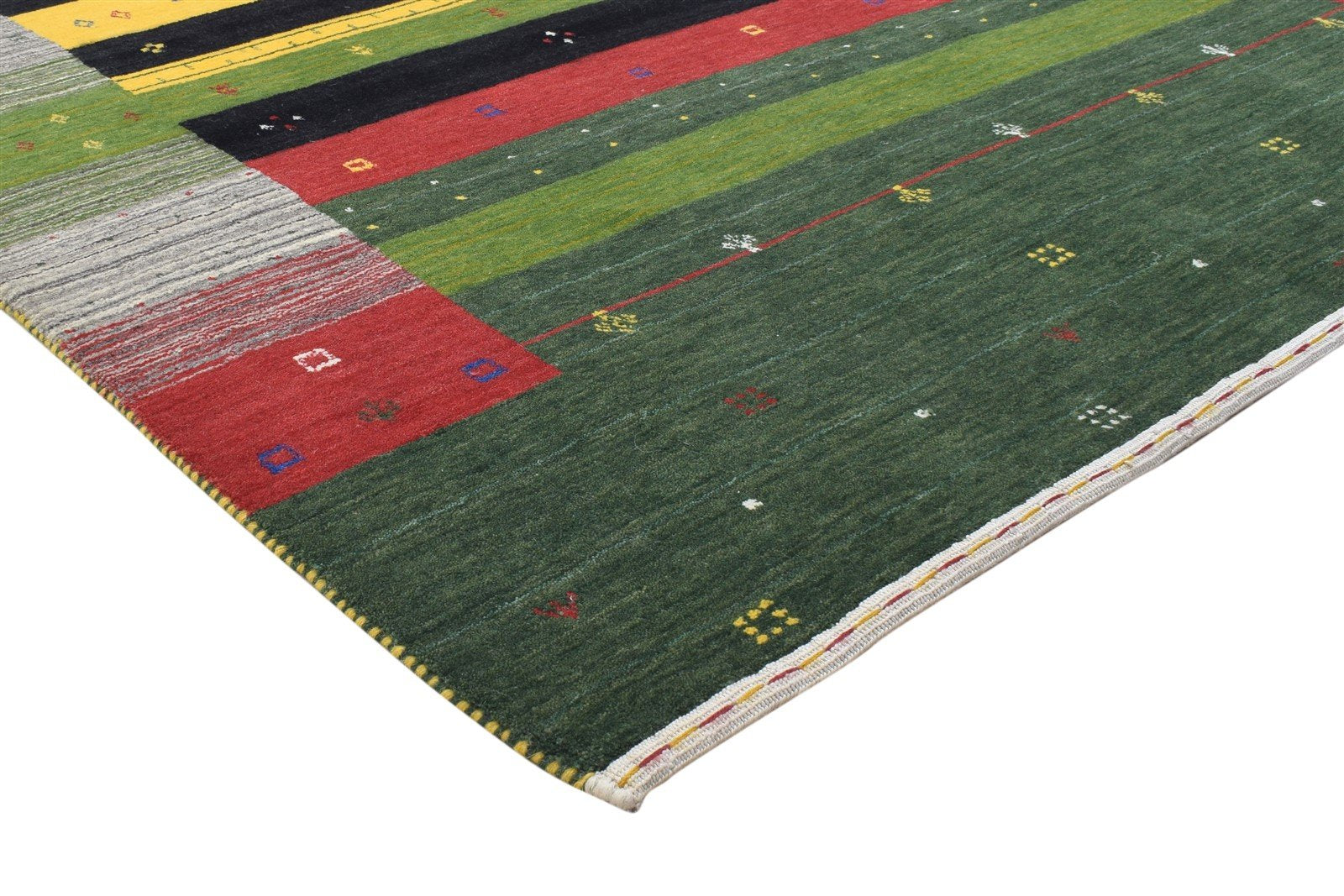5' X 8' Rug Wool Green Modern Handloom Gabbeh Southwestern Room Size Carpet 7864153342101