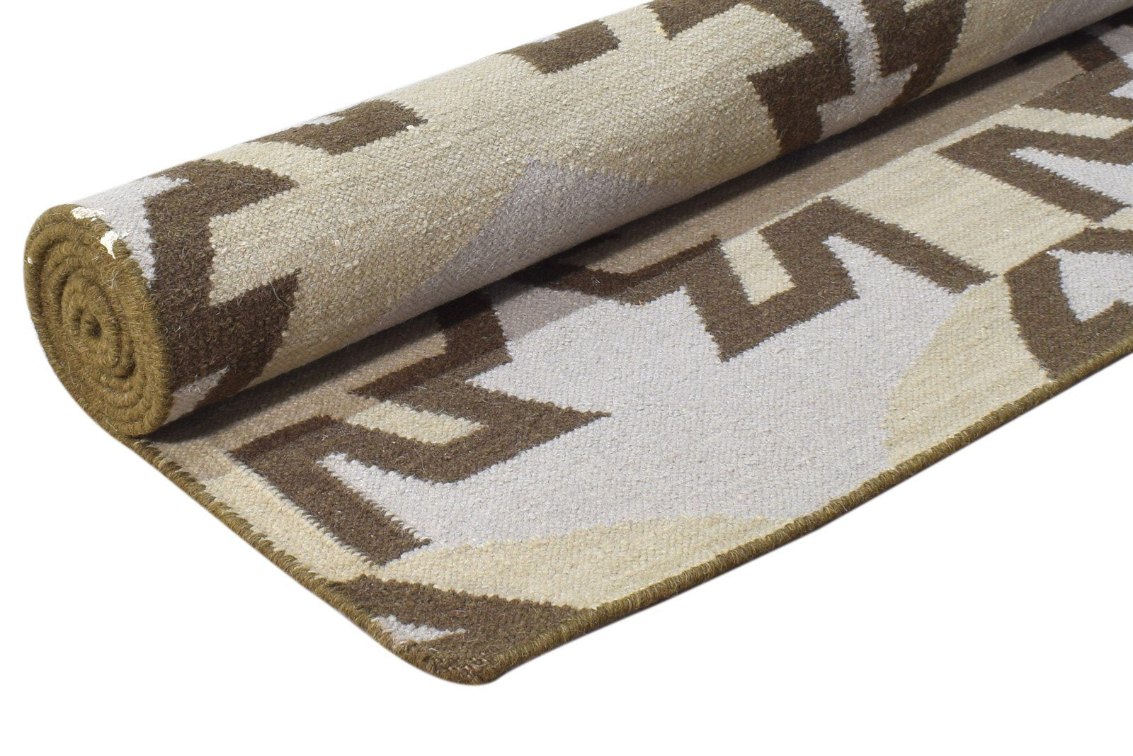 5' X 8' Rug Wool Grey Modern Dhurrie Moroccan Geometric Room Size Carpet 7865027494037
