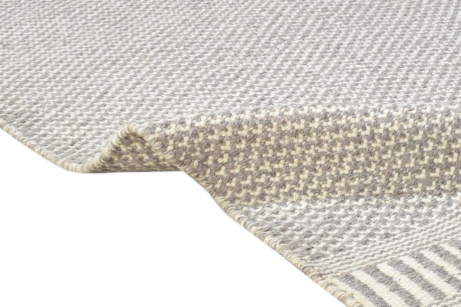 5' X 8' Rug Wool Grey Modern Dhurrie Scandinavian Solid Room Size Carpet 7864454742165