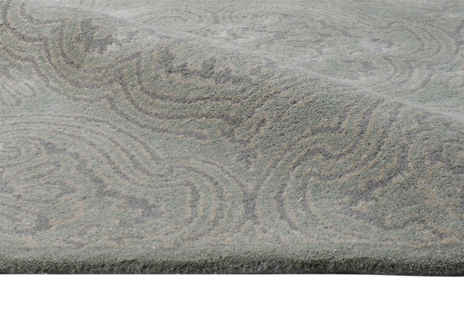 5' X 8' Rug Wool Grey Modern Hand Tufted European Damask Room Size Carpet 7865177178261