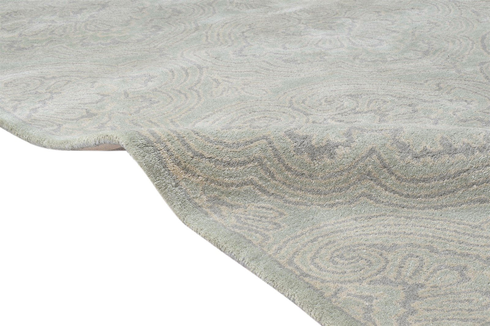 5' X 8' Rug Wool Grey Modern Hand Tufted European Damask Room Size Carpet 7865177178261