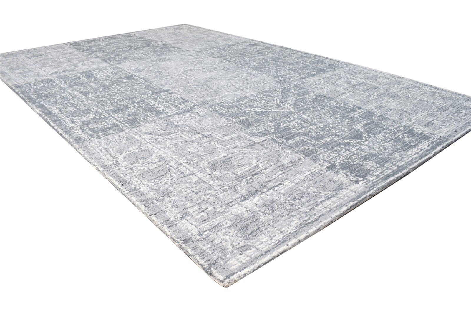5' X 8' Rug Wool Grey Modern Hand Tufted French Floral Room Size Carpet 7865113116821