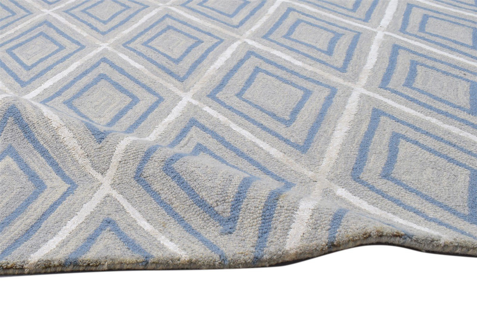 5' X 8' Rug Wool Grey Modern Hand Tufted Moroccan Diamond Room Size Carpet 7864108810389
