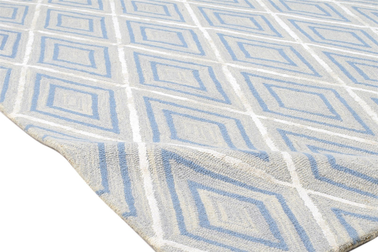 5' X 8' Rug Wool Grey Modern Hand Tufted Moroccan Diamond Room Size Carpet 7864108810389