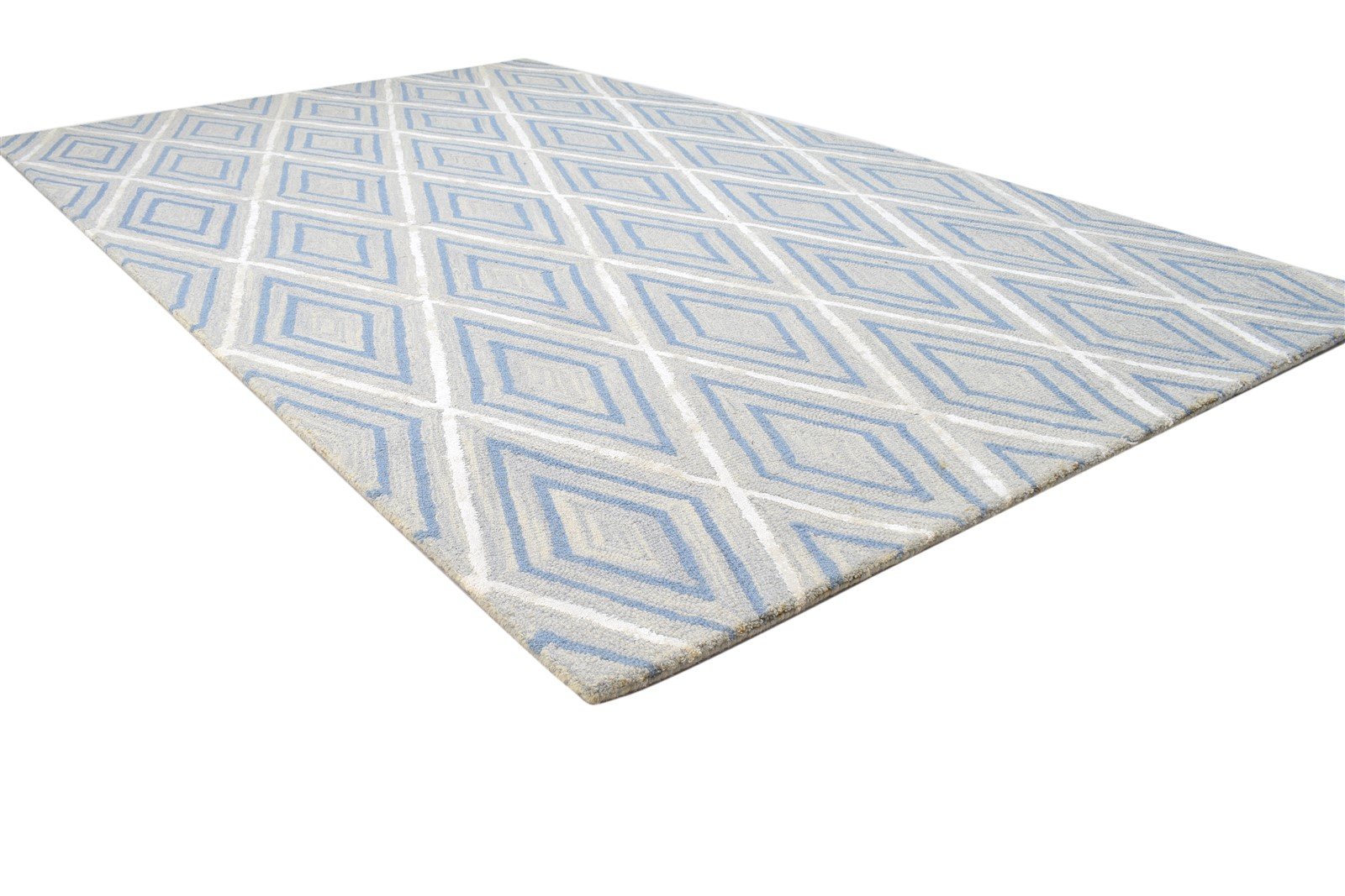 5' X 8' Rug Wool Grey Modern Hand Tufted Moroccan Diamond Room Size Carpet 7864108810389