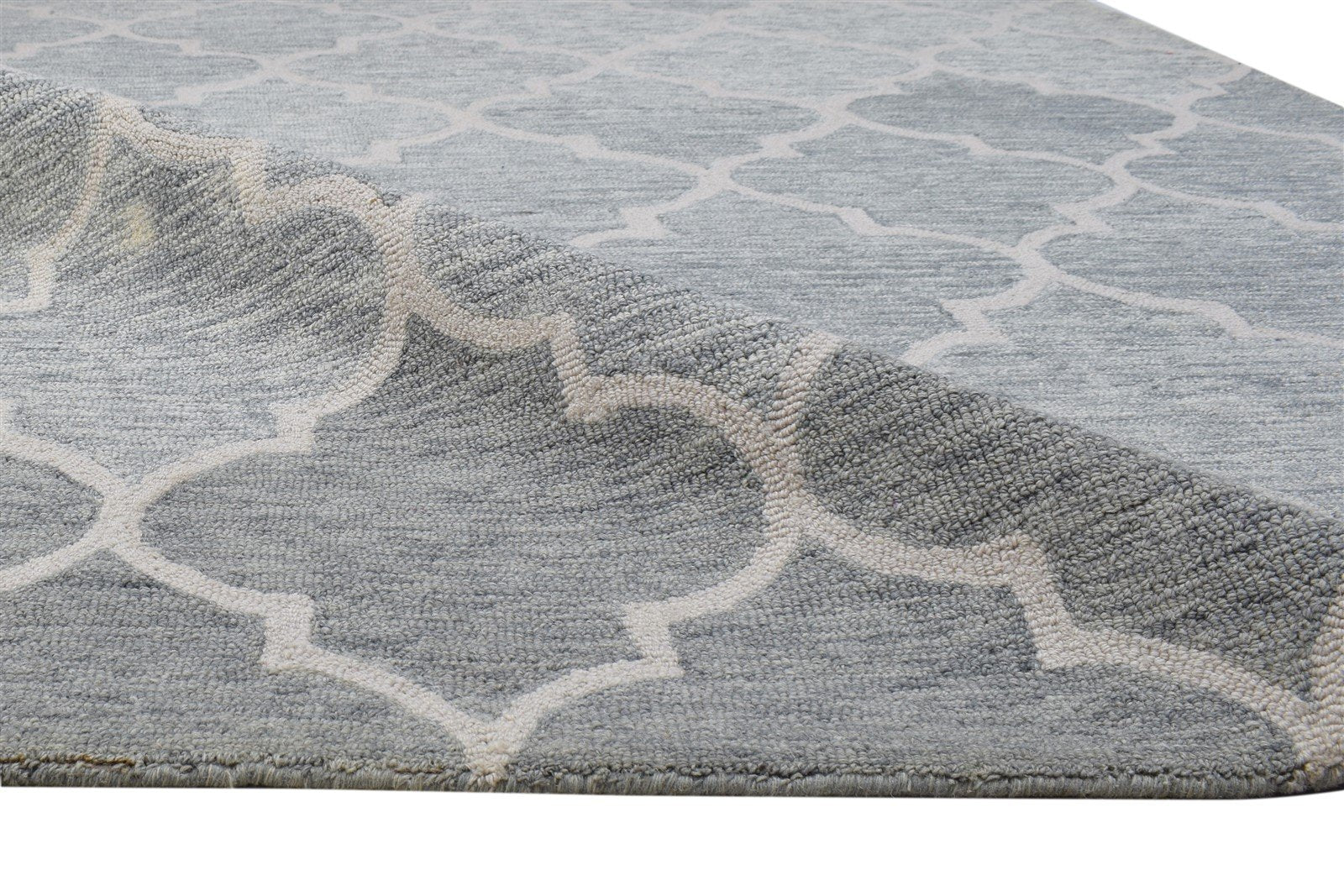 5' X 8' Rug Wool Grey Modern Hand Tufted Moroccan Trellis Room Size Carpet 7864270782613
