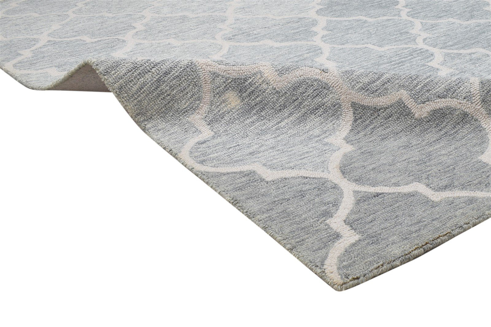 5' X 8' Rug Wool Grey Modern Hand Tufted Moroccan Trellis Room Size Carpet 7864270782613