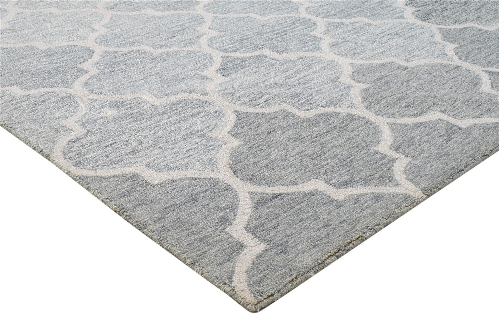 5' X 8' Rug Wool Grey Modern Hand Tufted Moroccan Trellis Room Size Carpet 7864270782613