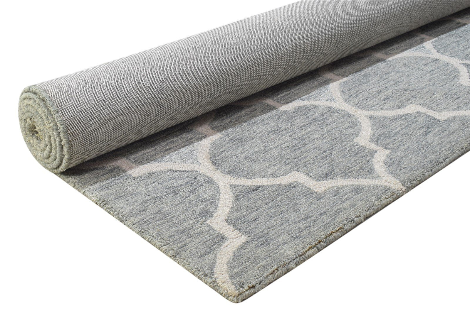 5' X 8' Rug Wool Grey Modern Hand Tufted Moroccan Trellis Room Size Carpet 7864270782613