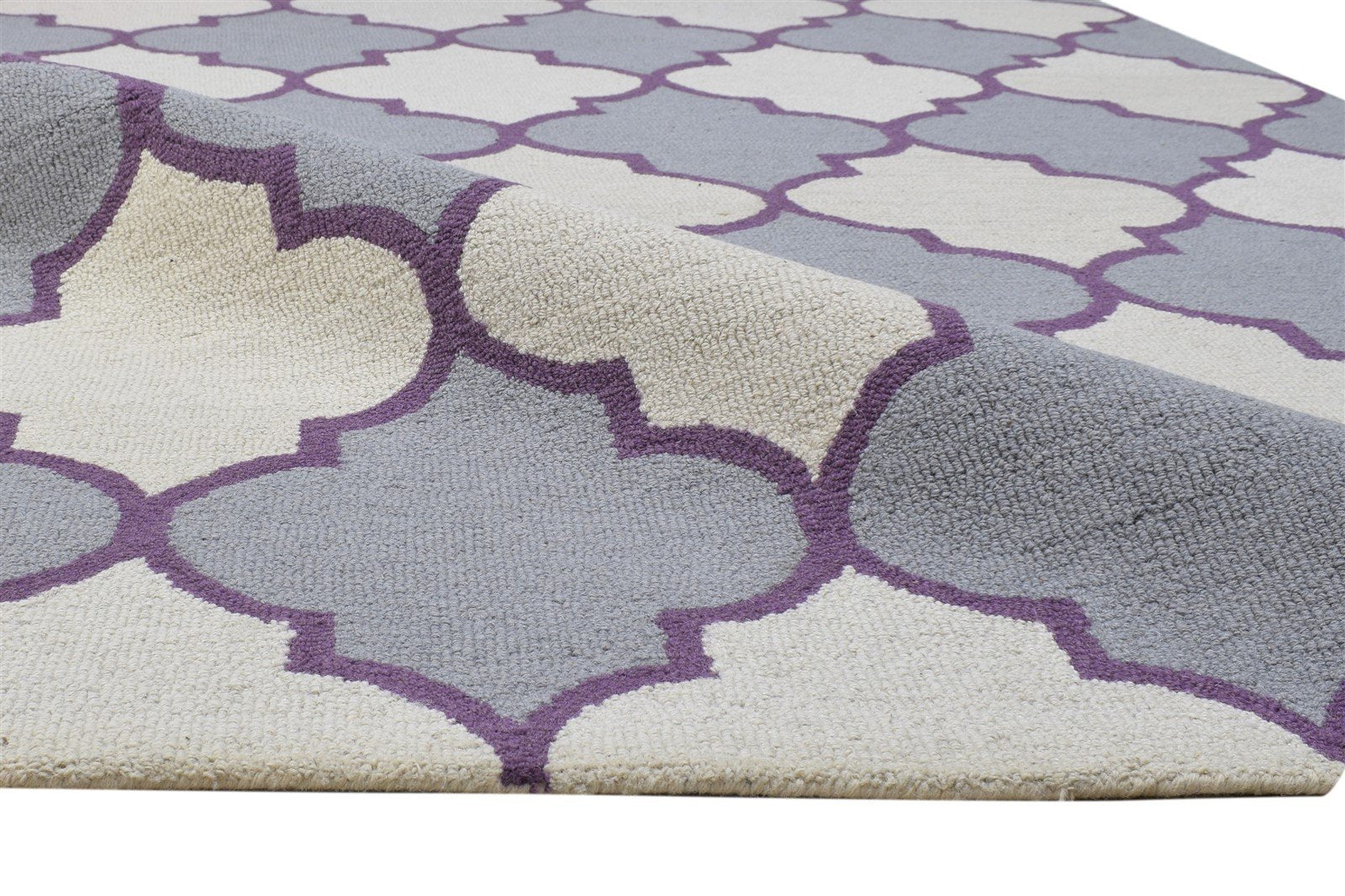 5' X 8' Rug Wool Grey Modern Hand Tufted Moroccan Trellis Room Size Carpet 7864291623061