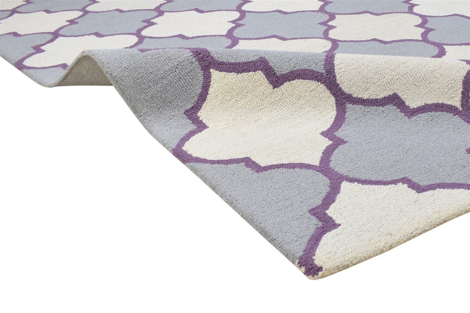 5' X 8' Rug Wool Grey Modern Hand Tufted Moroccan Trellis Room Size Carpet 7864291623061