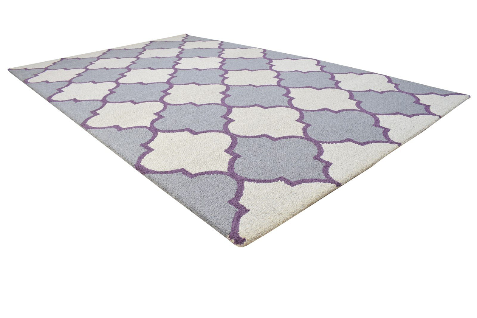 5' X 8' Rug Wool Grey Modern Hand Tufted Moroccan Trellis Room Size Carpet 7864291623061