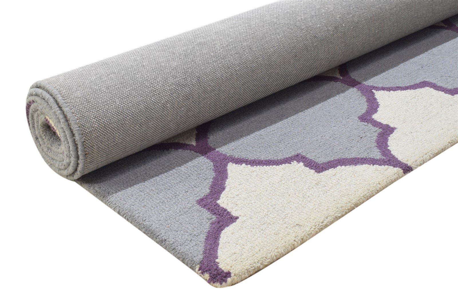 5' X 8' Rug Wool Grey Modern Hand Tufted Moroccan Trellis Room Size Carpet 7864291623061