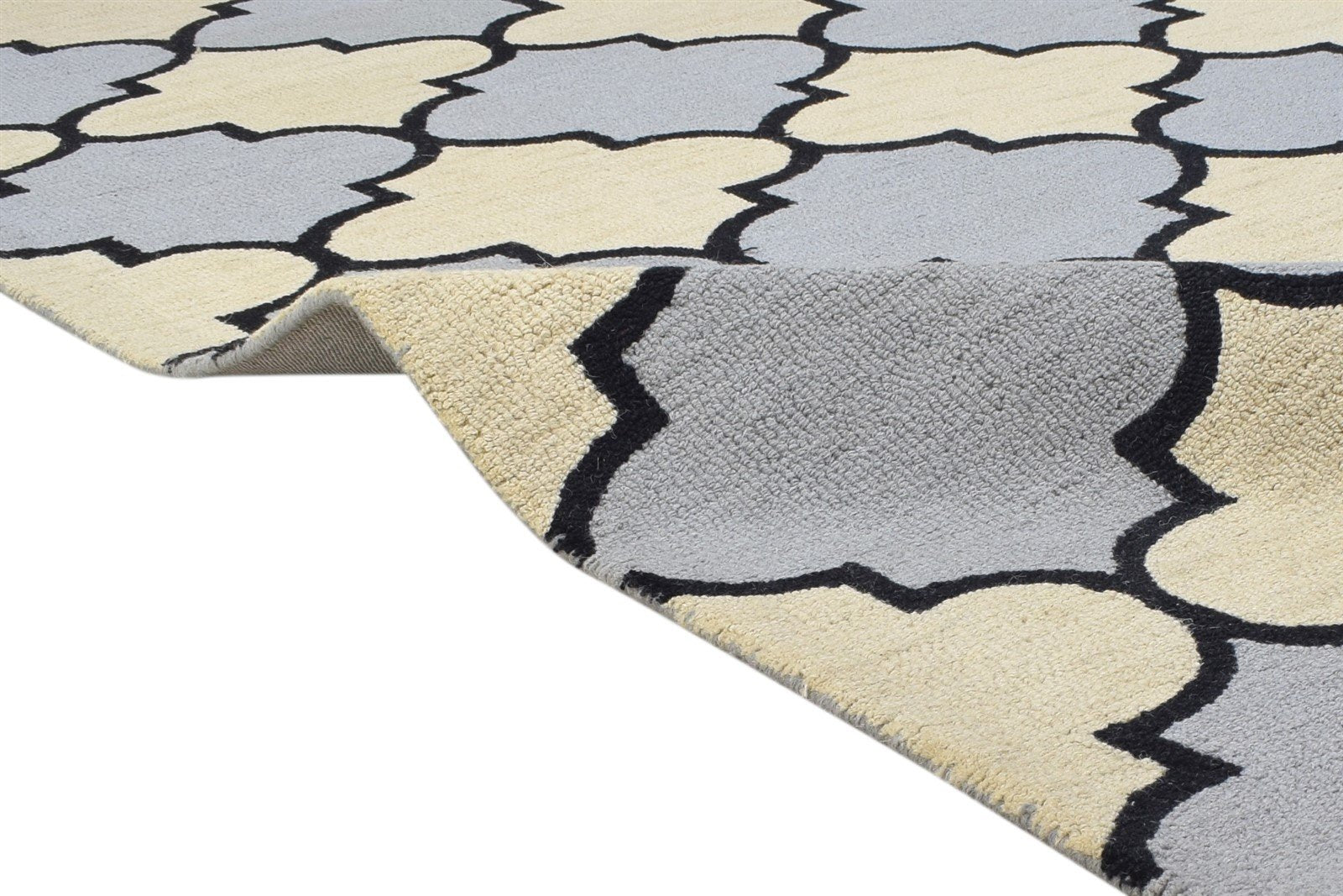 5' X 8' Rug Wool Grey Modern Hand Tufted Moroccan Trellis Room Size Carpet 7864308138133