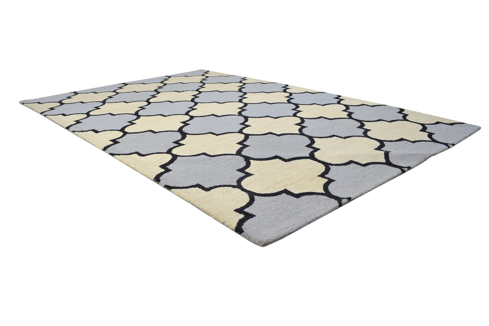 5' X 8' Rug Wool Grey Modern Hand Tufted Moroccan Trellis Room Size Carpet 7864308138133