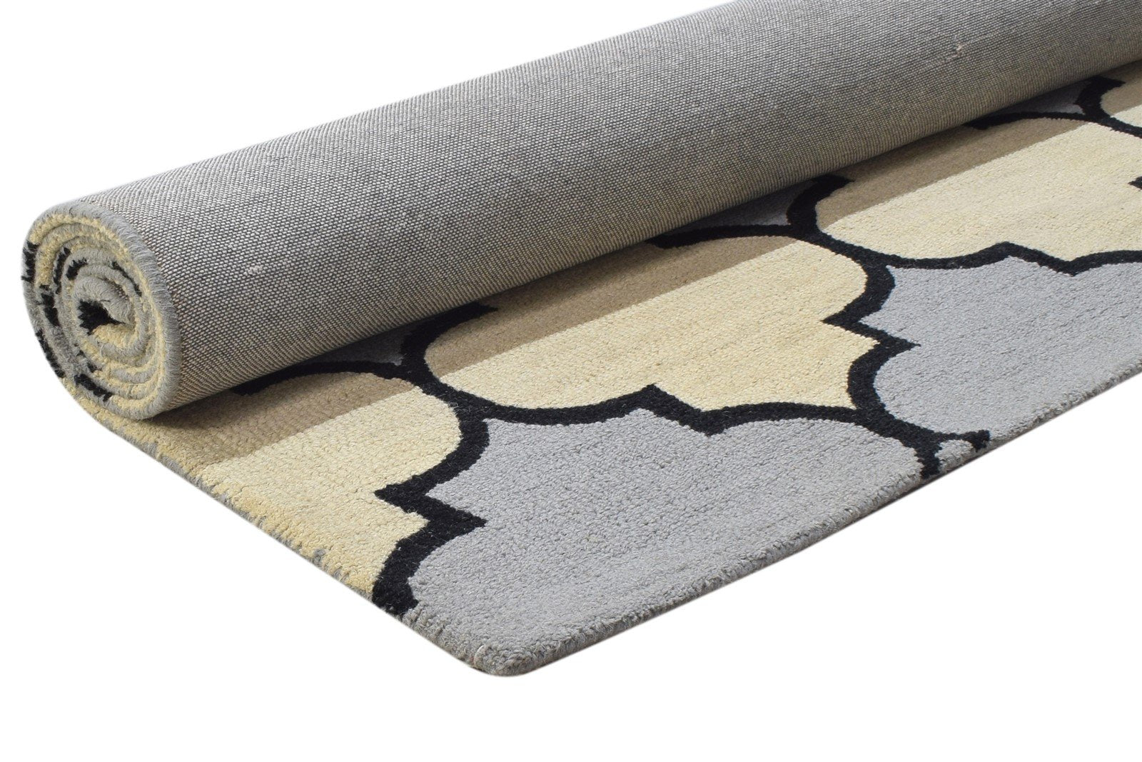 5' X 8' Rug Wool Grey Modern Hand Tufted Moroccan Trellis Room Size Carpet 7864308138133
