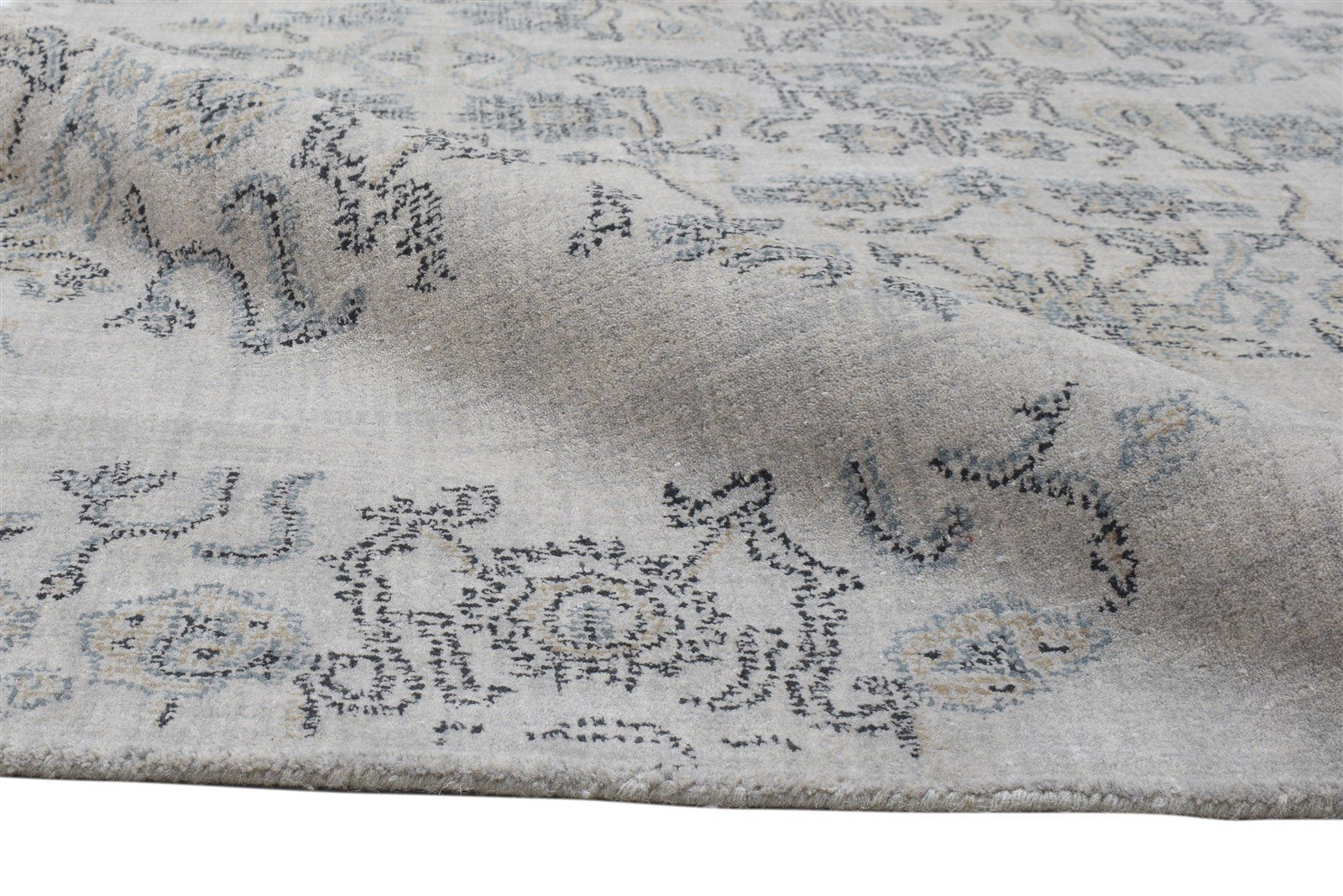 5' X 8' Rug Wool Grey Modern Hand Tufted Oushak Floral Room Size Carpet 7864096620693