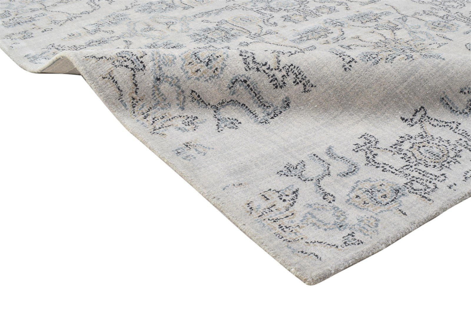 5' X 8' Rug Wool Grey Modern Hand Tufted Oushak Floral Room Size Carpet 7864096620693