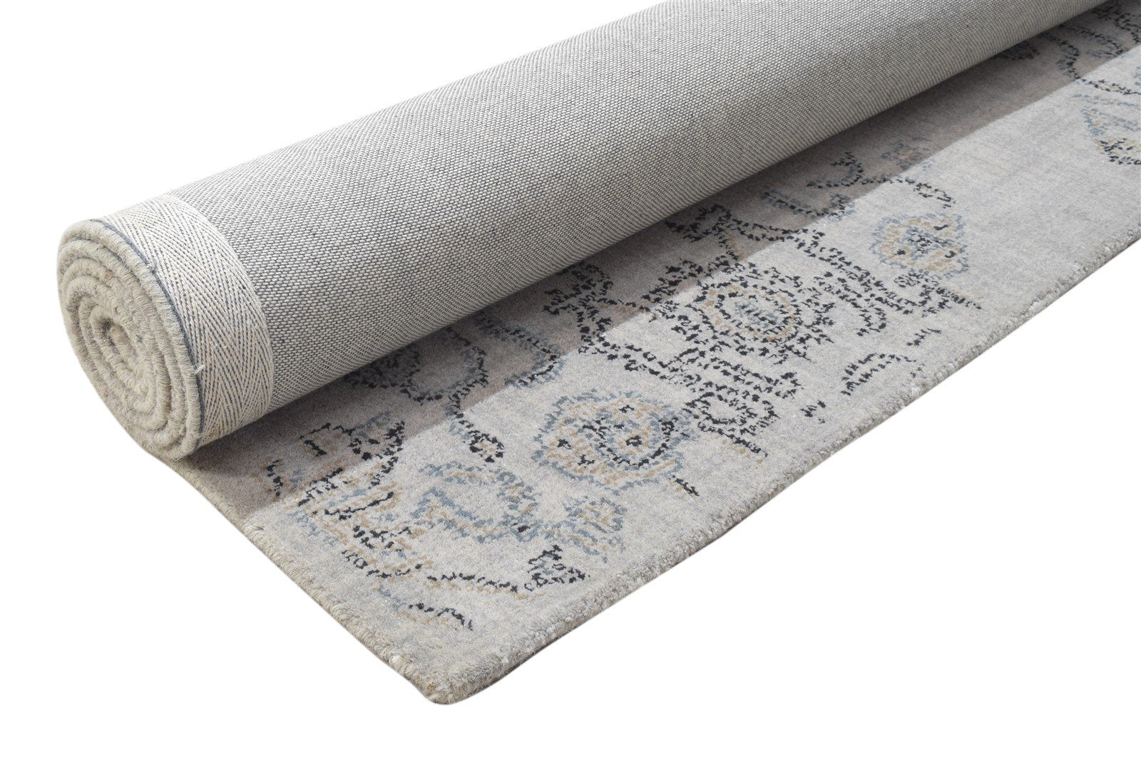 5' X 8' Rug Wool Grey Modern Hand Tufted Oushak Floral Room Size Carpet 7864096620693